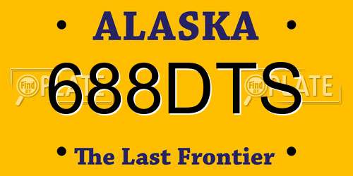 688DTS Alaska License Plate