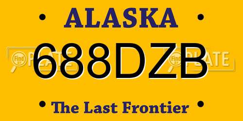 688DZB Alaska License Plate
