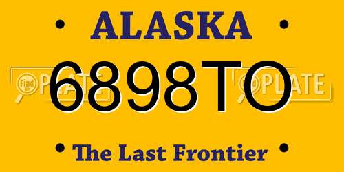 6898TO Alaska License Plate