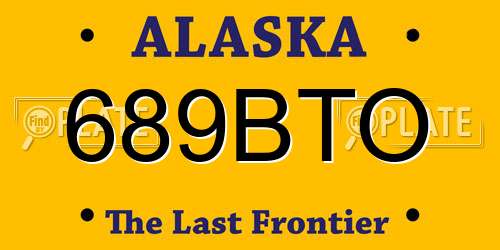 689BTO Alaska License Plate