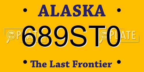 689ST0 Alaska License Plate