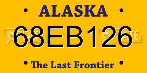 68EB126 Alaska License Plate