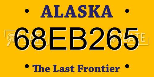 68EB265 Alaska License Plate