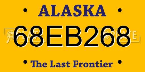 68EB268 Alaska License Plate