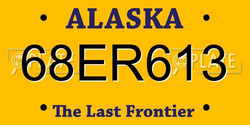 68ER613 Alaska License Plate