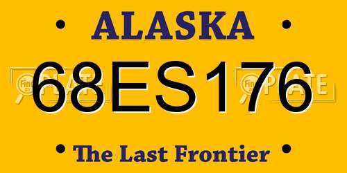 68ES176 Alaska License Plate
