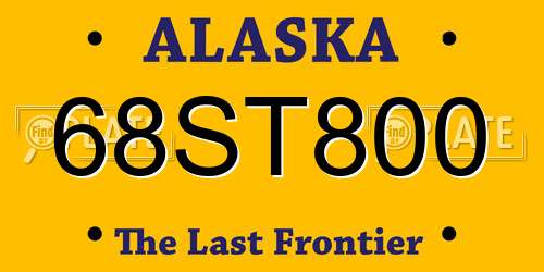 68ST800 Alaska License Plate