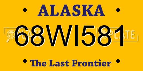 68WI581 Alaska License Plate