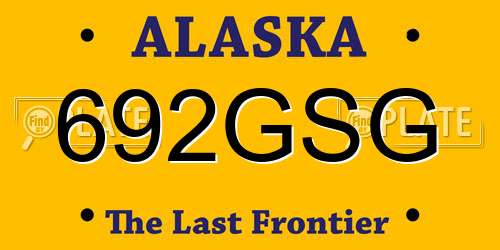 692GSG Alaska License Plate