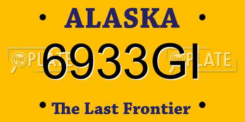 6933GI Alaska License Plate