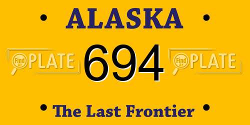 694 Alaska License Plate