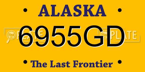 6955GD Alaska License Plate