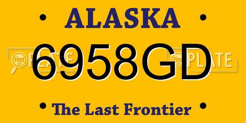 6958GD Alaska License Plate