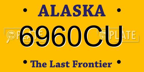 6960CU Alaska License Plate
