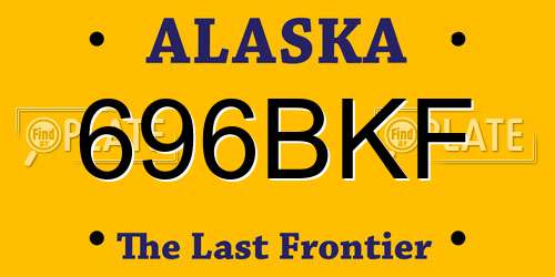 696BKF Alaska License Plate
