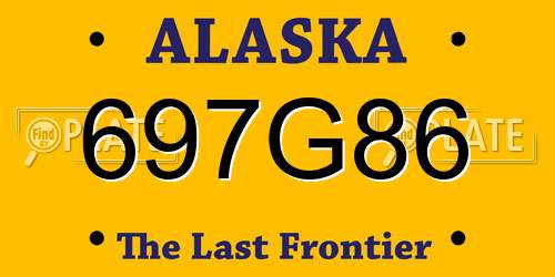 697G86 Alaska License Plate