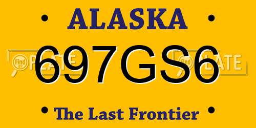 697GS6 Alaska License Plate