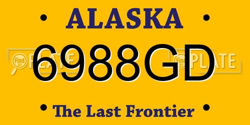 6988GD Alaska License Plate