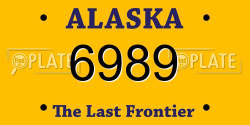 6989 Alaska License Plate