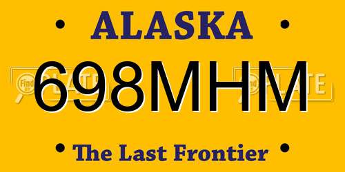 698MHM Alaska License Plate