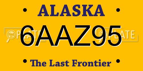 6AAZ95 Alaska License Plate