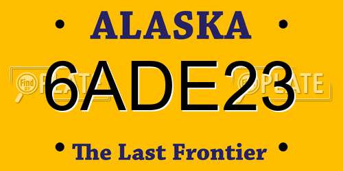 6ADE23 Alaska License Plate