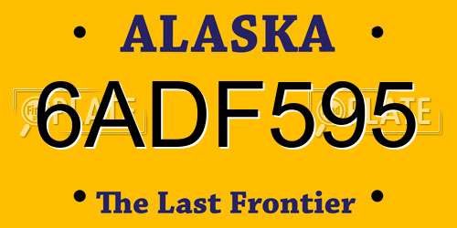6ADF595 Alaska License Plate