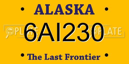6AI230 Alaska License Plate