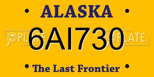 6AI730 Alaska License Plate