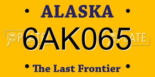 6AK065 Alaska License Plate