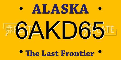 6AKD65 Alaska License Plate