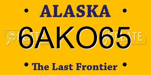 6AKO65 Alaska License Plate