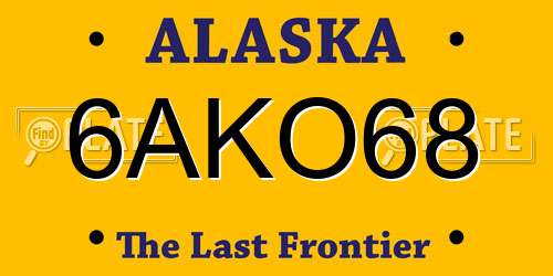 6AKO68 Alaska License Plate
