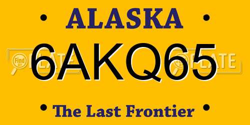 6AKQ65 Alaska License Plate
