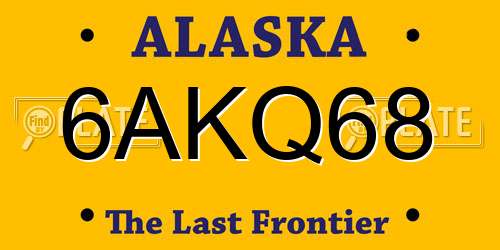 6AKQ68 Alaska License Plate