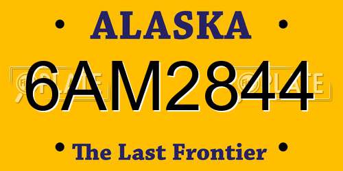 6AM2844 Alaska License Plate