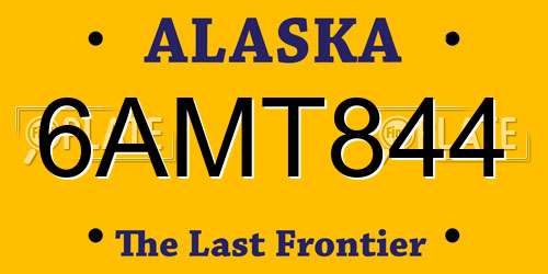 6AMT844 Alaska License Plate