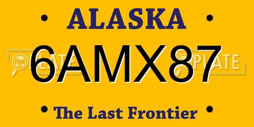 6AMX87 Alaska License Plate