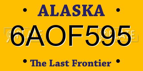 6AOF595 Alaska License Plate