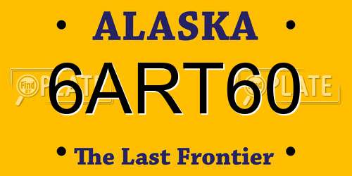 6ART60 Alaska License Plate