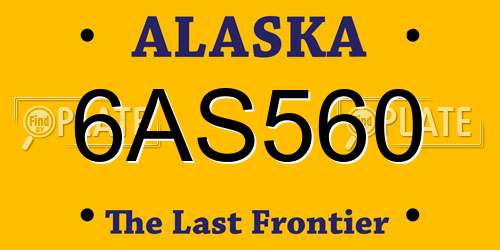 6AS560 Alaska License Plate