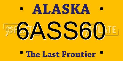 6ASS60 Alaska License Plate