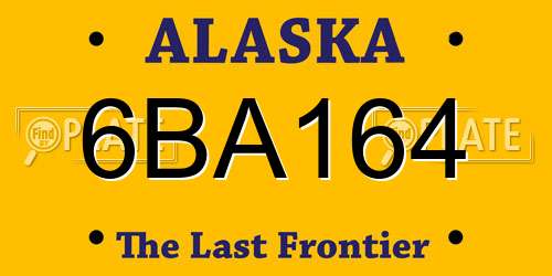 6BA164 Alaska License Plate