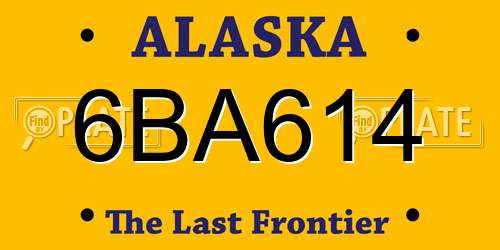 6BA614 Alaska License Plate