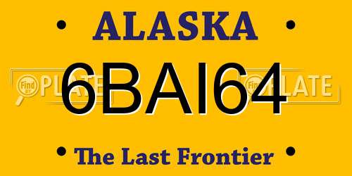 6BAI64 Alaska License Plate