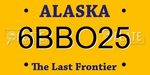 6BBO25 Alaska License Plate