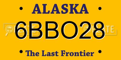 6BBO28 Alaska License Plate