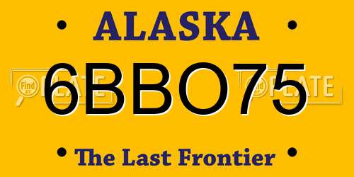6BBO75 Alaska License Plate
