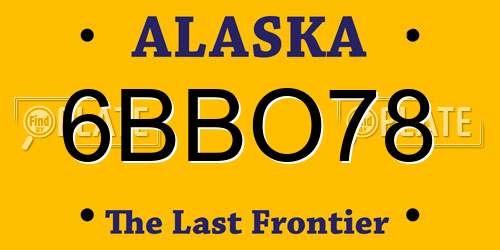 6BBO78 Alaska License Plate