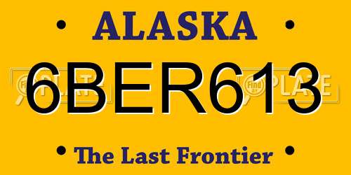 6BER613 Alaska License Plate